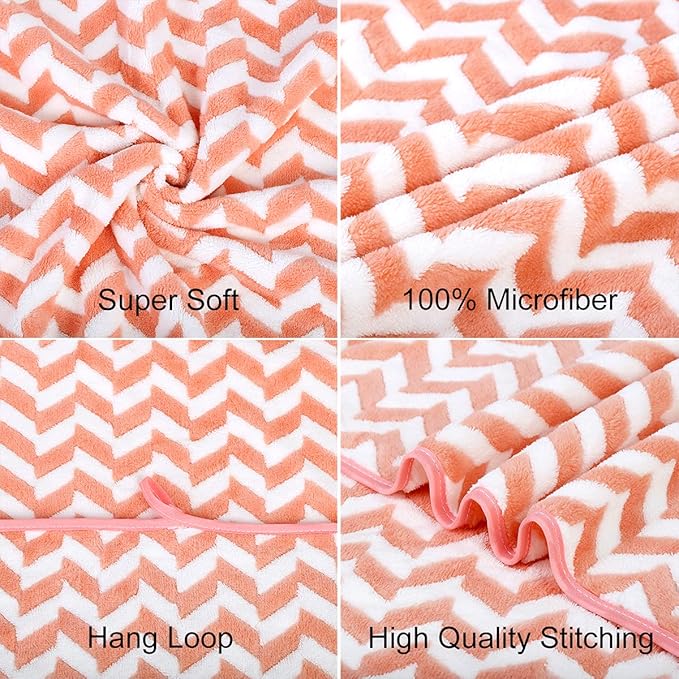 JML Microfiber Bath Towels, Bath Towel 2 Pack(30" x 60"), Oversized, Soft, Super Absorbent and Fast Drying, Multipurpose Use for Sports, Fitness, Yoga, Chevron Red