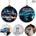 10/50/100Pcs Custom Logo Car Air Fresheners Bulk, Wholesale Personalized Double-Sided Car Air Fresheners with Photo/Text/Business Logo, Suitable for Truck and Car Drivers (10-Round)