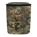 Camo Deer Car Trash Can with Lid and Zipper Green Foldable Trash Bin for Car Interior Accessories Multipurpose Garbage Can Bags Storage Organizer
