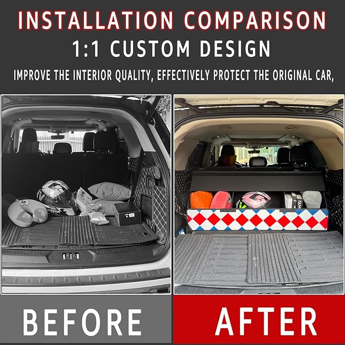 Car Trunk Organizer For GX 550 2024-2025 - Custom Fit,Large Space Outdoor Trunk Organizer with Leather,Red, white and blue,Adjustable Partition Design,For GX 550 2024-2025