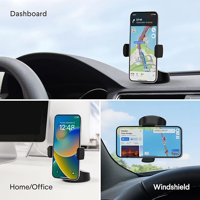 Kenu Airbase Ultra with Insta-Grip tech | Universal Smartphone Car Mount for Dashboard, Windshield, Desk Phone Stand Works with All iPhone, Android, Pixel, Samsung, LG, Huawei, Xiaomi, Oppo, OnePlus