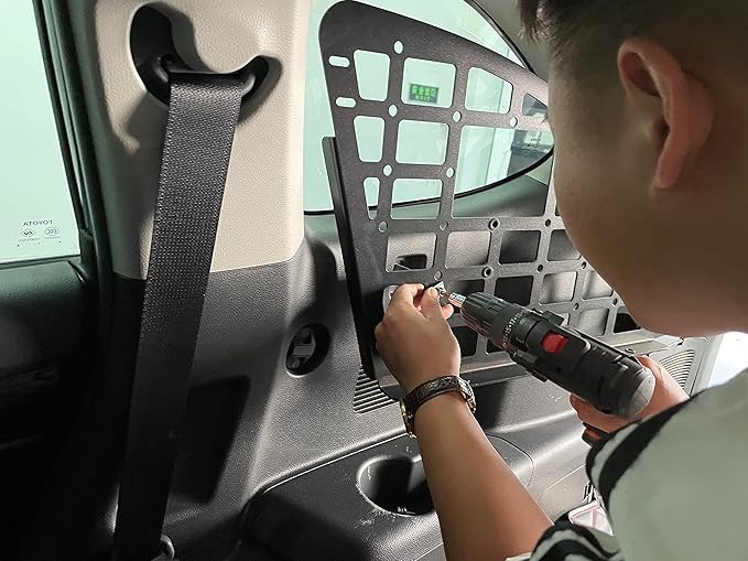 HIGH FLYING for Toyota Highlander 2020-2024 Car Accessories Modular Storage Molle Panel Shelf Luggage Carrier Trunk Organizer Aluminum Alloy A Set (Side Panel)