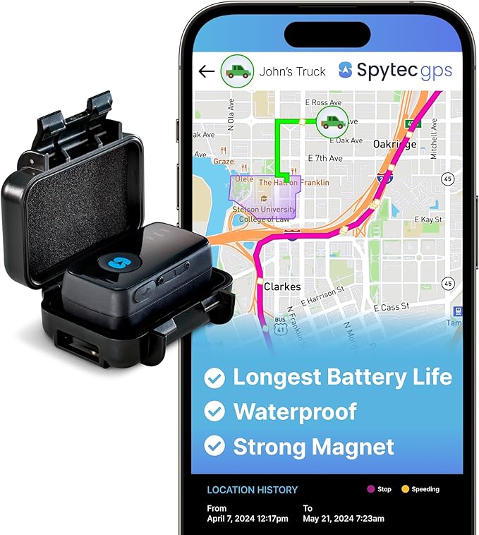 Spytec Atlas GPS Tracker for Vehicles & Kids | Up to 14-Day Battery Life | Waterproof Magnetic Case, Geofencing, Portable Real Time Mini GPS Car Tracker w/Lifetime Support | Subscription Required