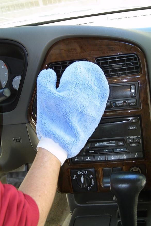 Eurow Microfiber Terry Weave Dusting & Polishing Mitt, Lint-Free, Scratch-Free, Ultra-Soft, for Home Cleaning & Auto Detailing, 2-Pack