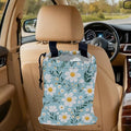 Blooming Flowers Car Trash Bag, Hanging Drawstring Car Garbage Bag,Canvas Car Back Seat Organizer with Adjustable Buckle for Men and Women