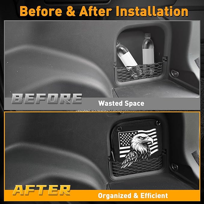 2025 RAV4 Trunk Organizer Storage Bag, Tailgate Cubby Cargo Pocket bag for Toyota RAV4 2025 2024 2023 2022 2021 2020 2019, Multi-Functional Oxford Bag Holds Car Accessories, Black, 1PC