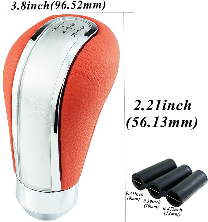 Abfer 5 Speed Shift Knob Aluminum Alloy Car Gear Stick Weighted Shifter Knob for Most Manual Truck Vehicle, Red