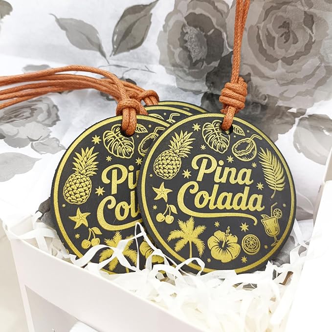 Leather Air Freshener for Car Pina Colada Crazy Horse Leather Car Mirror Hanging Accessories Multi Purpose Car Charm for Interior Decor Gifts for Friends Women