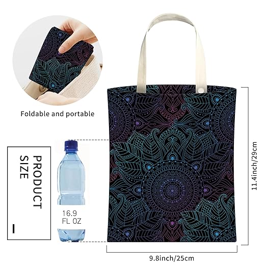 Cute Car Trash Can, Hanging Canvas Car Back Seat Organizer and Storage Bag, Funny Car Trash Bag For Travelling, Outdoor Mandala Dark Pattern