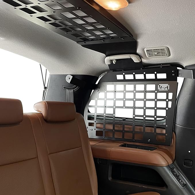 HIGH FLYING for Toyota Sequoia 2008-2022 Car Accessories Modular Storage Molle Panels System Trunk Shelf Luggage Storage Carrier Trunk Organizer Aluminum Alloy (Side Panels+Roof Shelf)