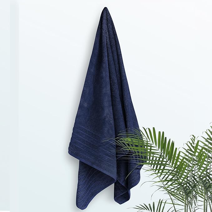 Tens Towels Pack of 1 Jumbo Bath Sheet 40 x 80 Inches, Extra Large & Light Weight, Quicker to Dry, 100% Cotton, Super Soft & Absorbent, Perfect to Wrap Yourself in, Navy