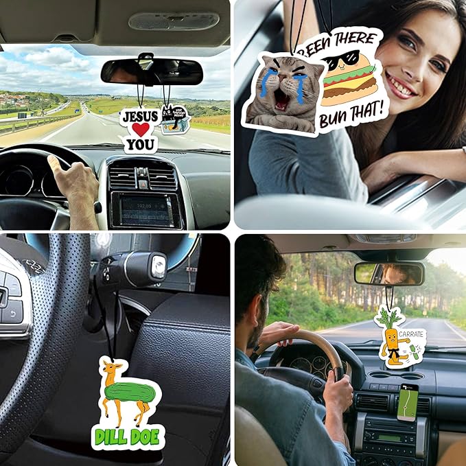 French Fries Air Freshener Hanging for Car Scented Ornaments Mirror Cute Car Fresheners French Fries Car Accessories Auto Interior Decor Scent Home Bathroom Closet Frie Gifts for Women Men