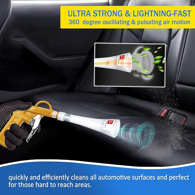 Air Blow Gun Car Detailing Interior Car Cleaning Gun High Pressure Washer Blow Out Tool Auto Detailing Air Gun Blower Duster Works with Air Compressor (Air Detailing Tool)