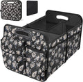 Trunk Organizer, Collapsible Trunk Organizers and Storage, Car Accessories for Women and Men, Multi-Compartment Trunk Storage Organizer for SUV, Car, Mini-Van - Floral