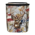 Camo Deer Car Trash Can with Lid US Flag Garbage Can with Adjustable Straps Trash Bin for Car Automotive Interior Accessories Storage Bag