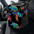 Colorful Sea Turtle Animal Car Trash Can with Lid Collapsible Reusable Waterproof Automotive Garbage Can,Car Organizer