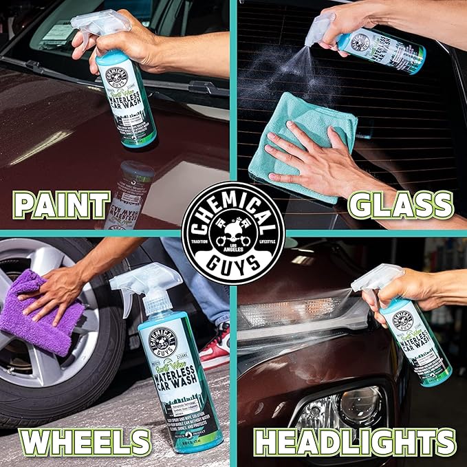 Chemical Guys Swift Wipe Waterless Car Wash Spray – Safe Cleaner for Cars, Trucks, Motorcycles, RVs, Chrome, Paint & Glass – High Gloss Finish – 32 fl oz