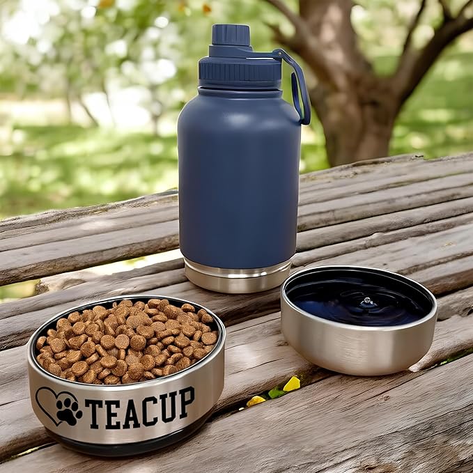 Custom Water Tumbler with Bowls Personalized Stainless Steel Travel Bottle Design 01 Brown