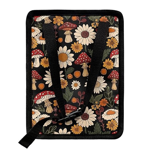 Aesthetic Mushroom Car Trash Can Bin Hanging Car Garbage Bag with Lid Daisy Trash Bin Auto Interior Accessories Universal Fit SUV Van Truck Sedan