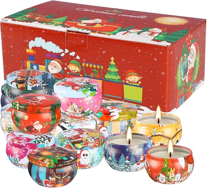 16Pack Christmas Scented Candles,Candvent Calendar 2025, Gift Set 2.5oz Strong Fragrance Aromatherapy Candles,Portable Travel Tin Jar Candles Gifts for Home Scented Decoration Valentine'sDay
