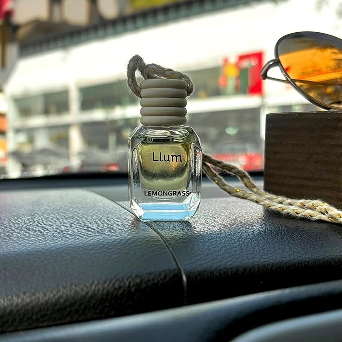 Lemongrass Hanging Car Air Freshener |10ml, 0.34 fl.oz| Luxury, Organic, Toxin-Free, Alcohol-Free, Pet Friendly Perfume|Interior Accessory for fresh Aroma|Long Lasting Fragrance up to 30 Days