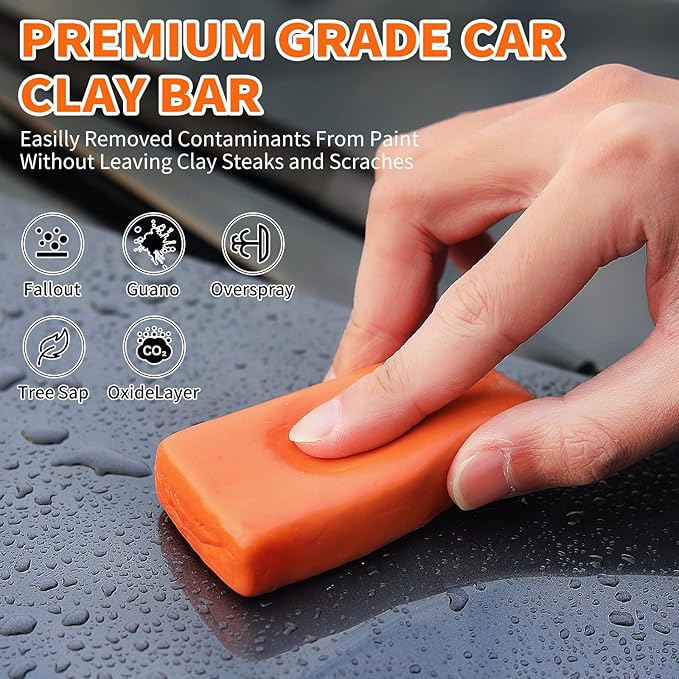 10 Pack Car Clay Bar Kit, Premium Grade Clay Bars Auto Detailing, Clay Luber Synthetic Lubricant, Car Wash Detailing Cleaning Kit for Car, SUV, RV, Truck
