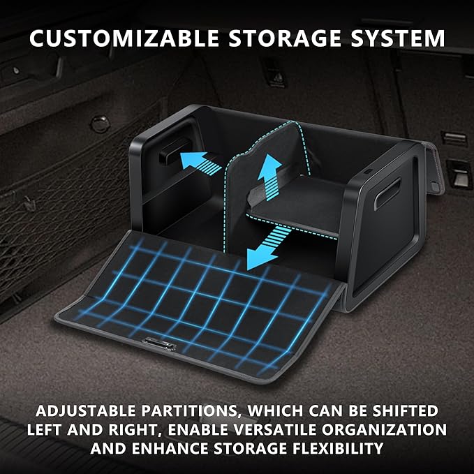 Car Trunk Organizer for Suv Leather Organizers and Storage Sedan Storages Box Collapsible and Adjustable Black