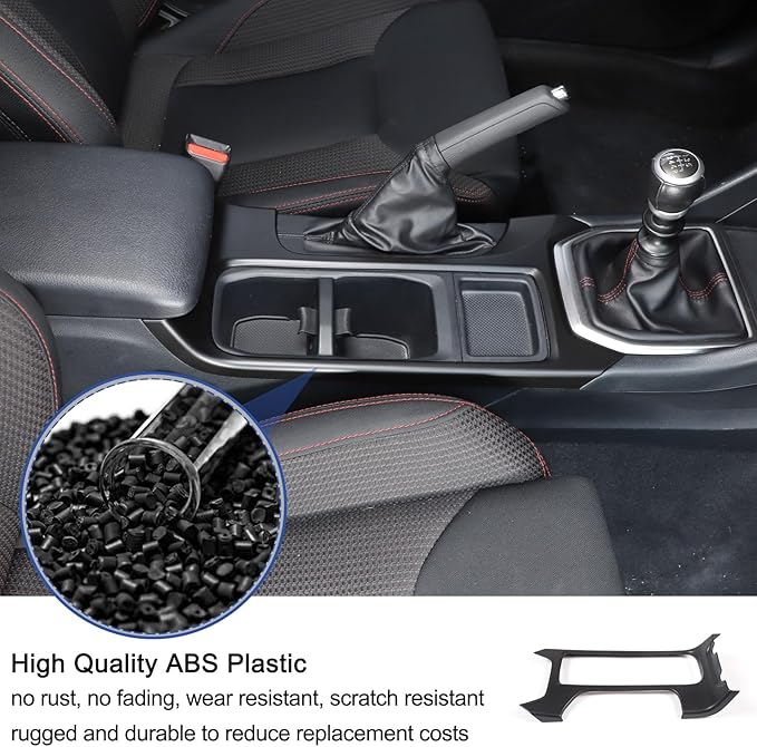 Daeiclru Car Gear Shift Panel Cup Holder Frame Cover Compatible with Subaru WRX Levorg 2022-2025, Center Console Accessories Trim (Matt Black)