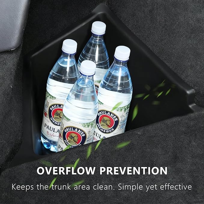 Trunk Storage Bins with Lids for 2026 Tesla Model Y Juniper 5 Seater, 2PCS TPE Side Cargo Organizer Boxes, Rear Trunk Containers with TPE Covers, Custom Fit Tesla Model Y Juniper Accessories