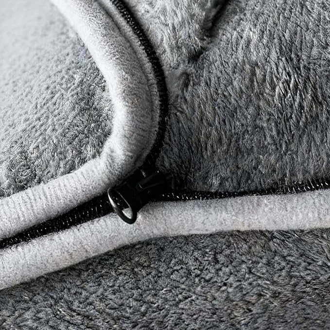 Travel Blanket and Pillow - Premium Soft 2 in 1 Airplane Compact with Soft Bag Pillowcase, Plane Blanket Compact Packable, Travel Essentials Accessories for Plane and Car, 60x80 Grey