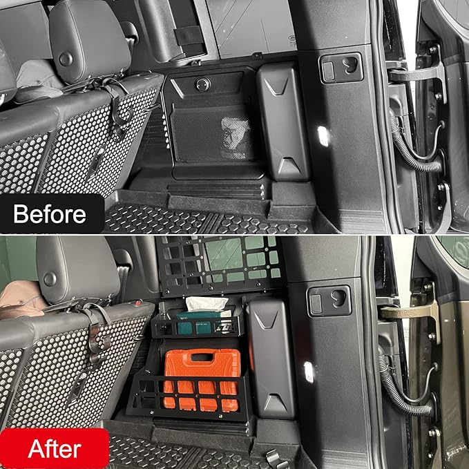 HIGH FLYING for Land Rover Defender 4dr 2020-2024 Car Accessories Modular Storage Trunk Organizer L+R Molle Storage Boxes*2 Luggage Carrier Aluminum Alloy (NOT Fit Third Row with Cupholder)