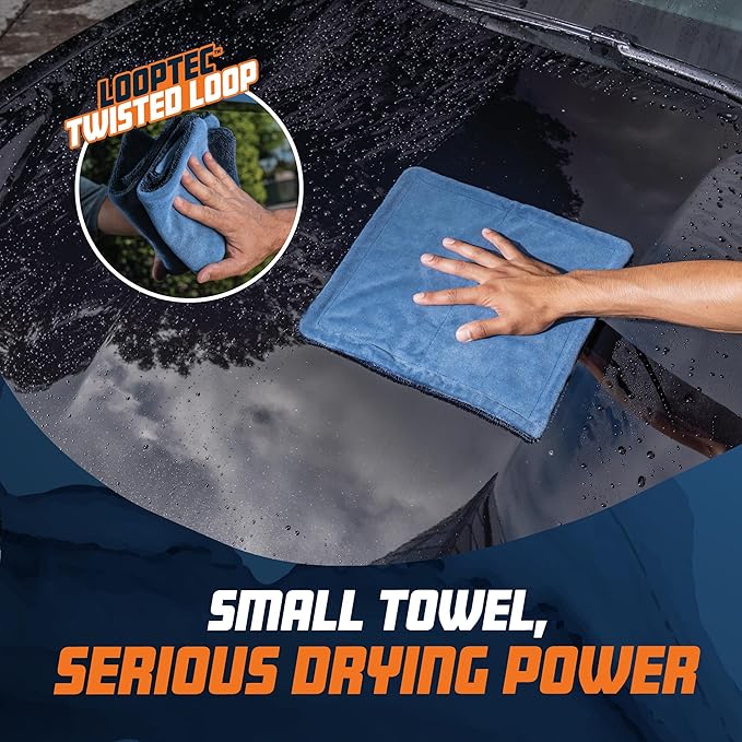 Chemical Guys Little Megalodon Multi Purpose Microfiber Towel (2 Pack) 13.7 x 13.7 Inch – Ultra Plush Detailing Towels for Car Wash, Drying, Interior Cleaning, Glass, Dusting & Polishing