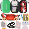 Car Roadside Emergency Kit with Battery Jumper Cables,Car Accessories for Men or Women,Automotive Safety Kit for Car,Vehicle, Truck or SUV,Gifts for Men or Him,Green