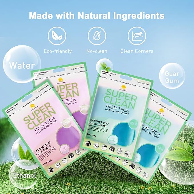 FiveJoy Car Cleaning Gels, 4-Pack Universal Auto Detailing Tools Car Interior Cleaner Putty, Dust Cleaning Mud for PC Tablet Laptop Keyboard, Camera, Printers, Calculator - 320g (2.8oz/pcs)