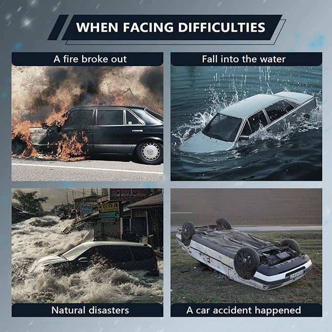 Emergency Seat Belt Cutter and Window Glass Breaker Hammer Tool, Life Hammer Car Eescape Tool and Seatbelt Cutter,Car Essentials Accessories (2Pack: Red+Black)