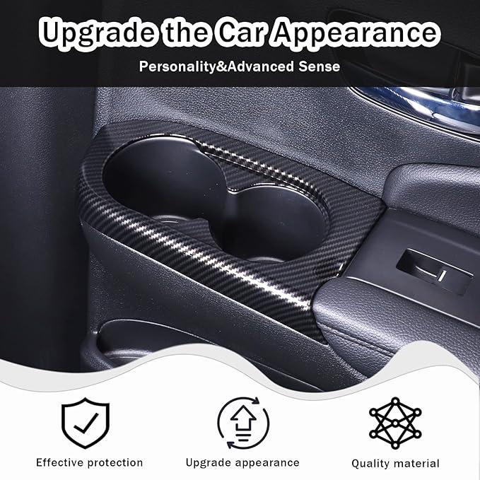 2PCS Rear Door Cup Holder Panel Frame Cover for Honda Pilot 2016-2022/ Passport 2019-2023, ABS Material Automotive 2nd Row Seat Cup Holder Cover Interior Accessories (Carbon Fiber Pattern)