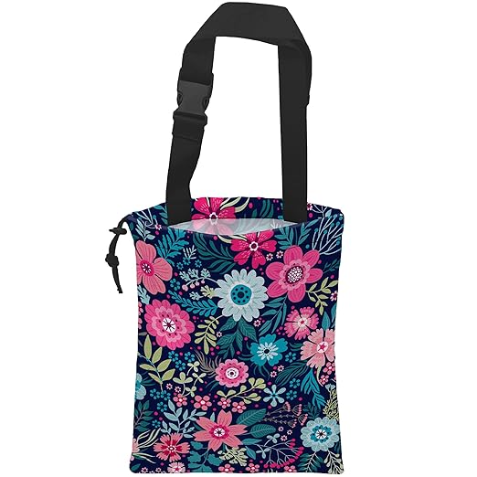 Car Trash Bag Hanging Tropical Flower Trash Can Waterproof Garbage Bag Hanging for Car Back Seat with Adjustable Straps and Drawstring for Car Accessories Vehicle Travelling