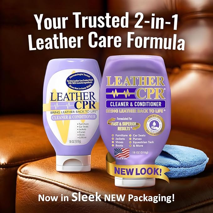 Leather CPR Cleaner & Conditioner 18oz - Cleans, Conditions, Restores & Protects Leather Furniture, Handbags, Car Seats, Interior, Jackets, Boots, Purses, Shoes, Couch, Saddles, Tack & More