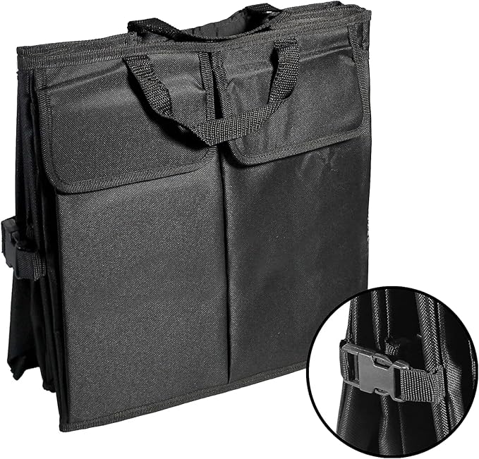 VViViD Collapsible Heavy-Duty Small Black Nylon Car Trunk Storage Organizer Bin