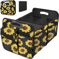 Trunk Organizer, Collapsible Trunk Organizers and Storage, Car Accessories for Women and Men, Multi-Compartment Trunk Storage Organizer for SUV, Car, Mini-Van - Sunflower