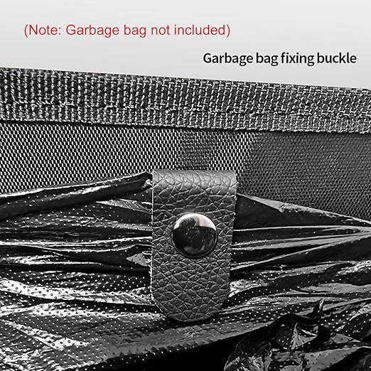 Foldable Car Trash Can, Hanging Car Garbage Can for Back Seat and Front Seat, Leather Automotive Garbage Organizer Bin for SUVs, Vans, and Trucks (No Garbage Bag)