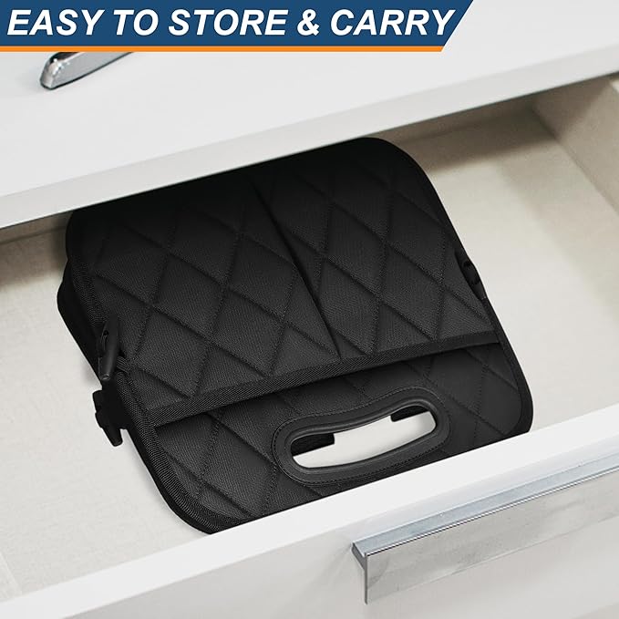 Deosk Minimalist Black Car Trunk Organizer, 50L, 6 Pockets, Foldable & Waterproof