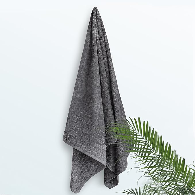Tens Towels Pack of 1 Jumbo Bath Sheet 40 x 80 Inches, Extra Large & Light Weight, Quicker to Dry, 100% Cotton, Super Soft & Absorbent, Perfect to Wrap Yourself in, Dark Grey