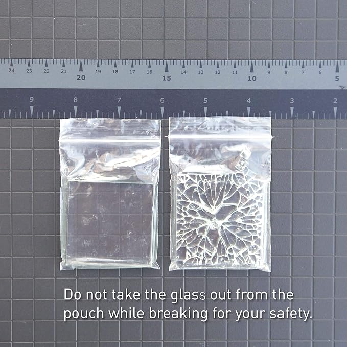 Stinger Testing Glass for Glass Breaker Escape Tool, Scientific Glass Streak Plates, 2"x2"x3/16, Test for Car Window Hammer, Safety Hammer, Car Escape Tool (20)