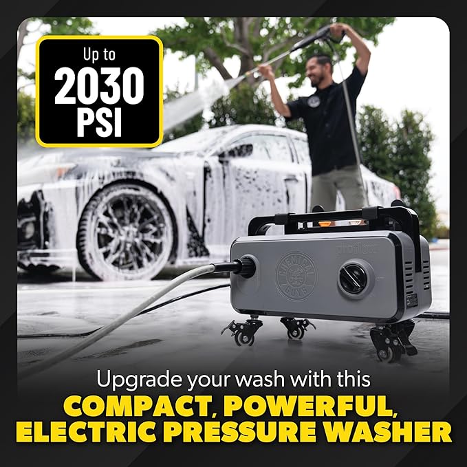Chemical Guys Electric Pressure Washer PM2000 PRO – 2030 PSI, 1.77 GPM, 25’ Flex Hose, Compact Design, 360° Casters, Standard Connections, Cable Storage – EQP411