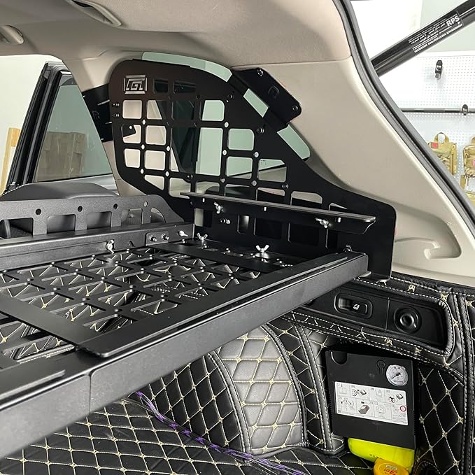 HIGH FLYING for Subaru Forester 2019-2024 Car Accessories Modular Storage Molle Panels System Trunk Shelf Luggage Storage Carrier Trunk Organizer Aluminum Alloy (Side Panels+Shelf)