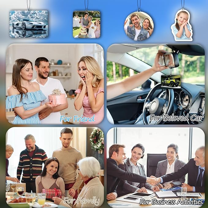 10-1000Pcs Custom LOGO Air Fresheners, Customized Bulk Car Air Freshener, Personalized Photo Company Text LOGO Air Fresheners Brand Wedding Gifts (Logo)