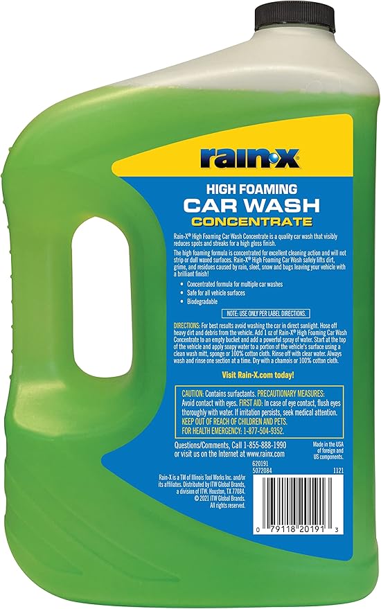Rain-X 620191 Foaming Car Wash - 100 fl oz. High-Foaming, Concentrated Formula For Greater Cleaning Action, Safely Lifting Dirt, Grime And Residues For An Exceptional Clean (Pack of 4)