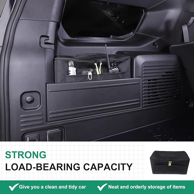 Car Trunk Organizer Storage Bag Cargo for Hummer EV SUV 2024 2025 2026 Accessories Trunk Side Window Luggage Storage Bag Foldable Collapsible Large Capacity Stable Multi-Function-Trunk Organization