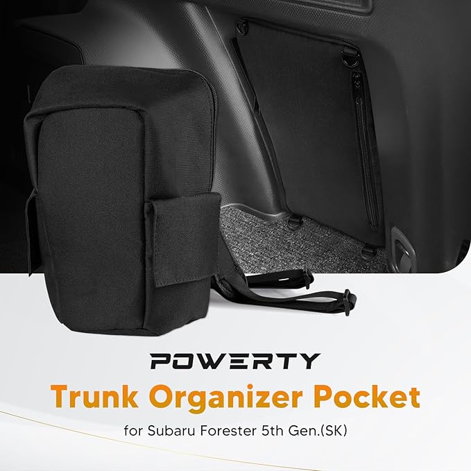 Powerty Upgrade Subaru Forester Trunk Organizer Pocket, Cargo Organizer Multifunction Backpack Car Trunk Side Pocket Trunk Storage for Forester 2019-2024 1Pcs